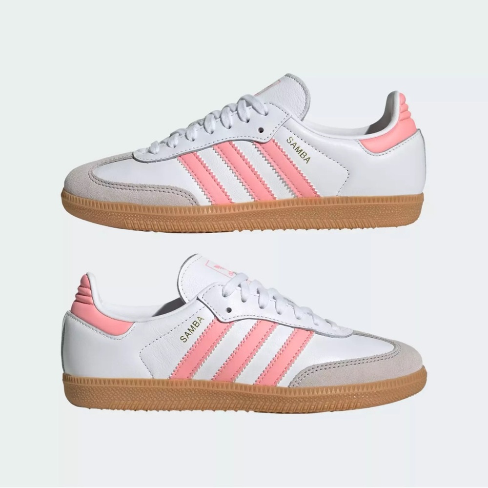 Adidas Women’s Samba Shoes Light Pink White Peach Sambas OG Originals Size 5 6.5
